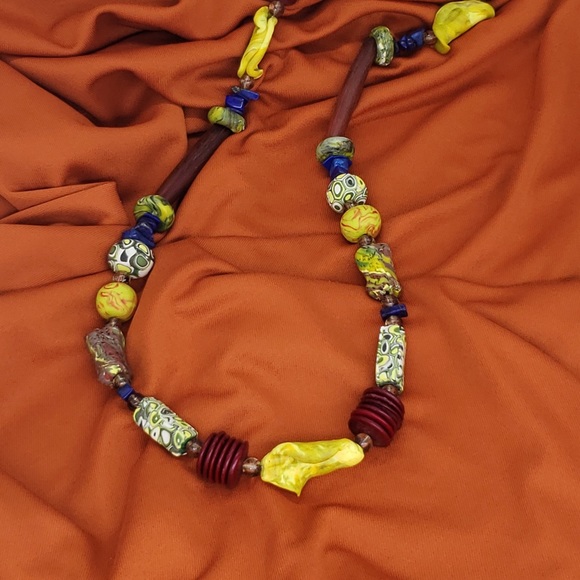 Handmade Polymer Clay Beaded Necklace - Picture 9 of 11